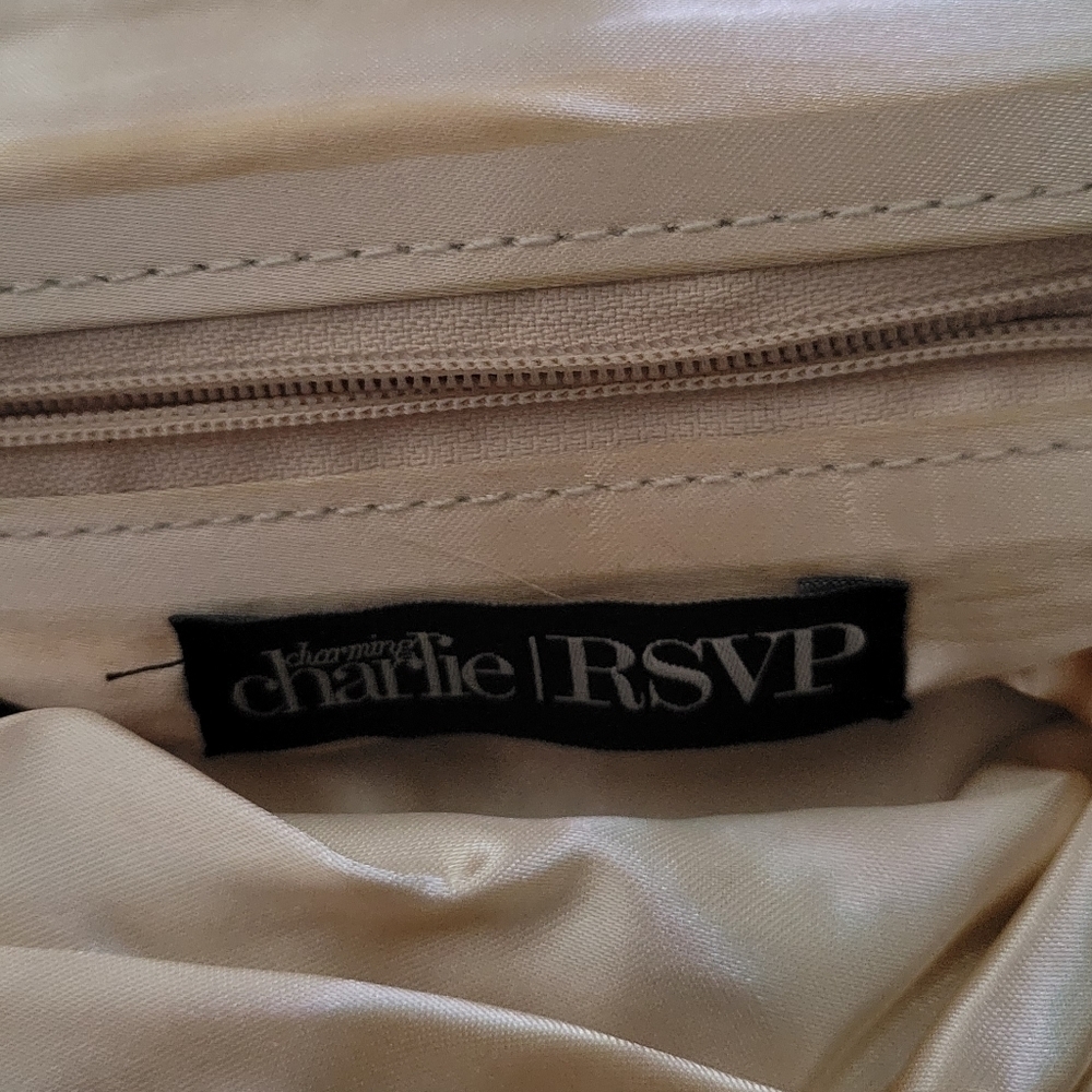 Charming Charlie Gold Clutch & Crossbody Purse - Picture 9 of 10
